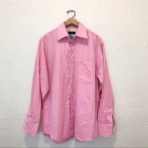 Ted Baker London Dress Shirt 16 34/35 Contrast Cuff Pink, traditional cut